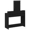 vidaXL Dressing Table Black 39.37 x 16.14 x 55.12 in Engineered Wood