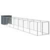 vidaXL Dog House Anthracite Galvanized Steel Large Sturdy Dog House