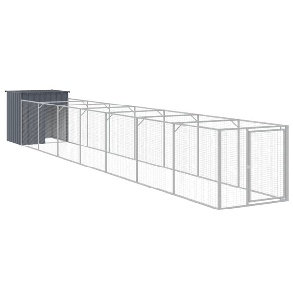 vidaXL Dog House Anthracite Galvanized Steel Large Sturdy Dog House