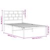 vidaXL Metal Bed Frame Black Steel 39.4 x 74.8 in Metal Bed Frame