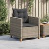 vidaXL Garden Chair Grey PE rattan Standard Removable Covers