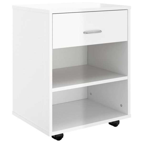 vidaXL Storage Cabinet High Gloss White Manufactured Wood Compact