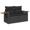 vidaXL Garden Sofa Set Black PE rattan Large Adjustable Armrests