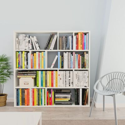 vidaXL Room Divider/Book Cabinet White 43.3"x9.4"x43.3" Engineered Wood