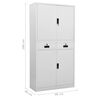 vidaXL Office Cabinet Light Grey Steel Large Office Cabinet