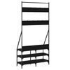 vidaXL Clothes Rack Black Engineered wood, Metal 35.4x13.4x72.4 in