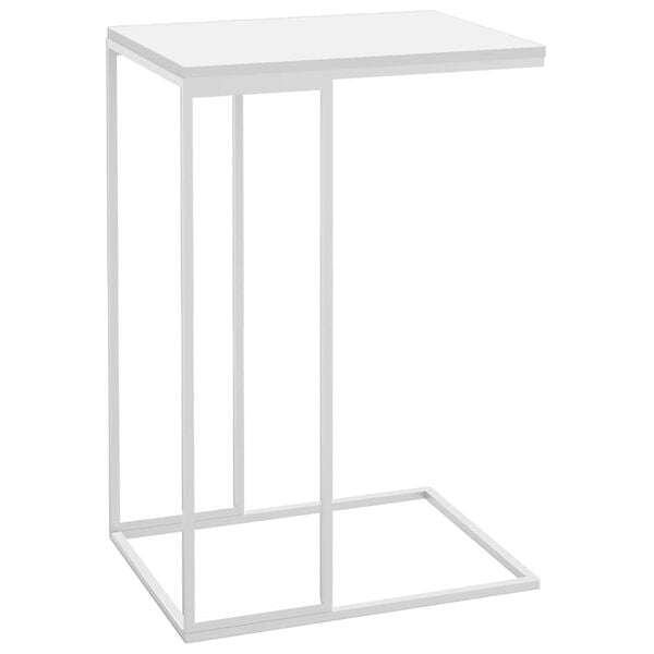 vidaXL Side Table White Engineered wood, Iron Compact Simplistic
