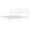 vidaXL Bed Frame White Steel Full Bed Frame Rectangular Modern