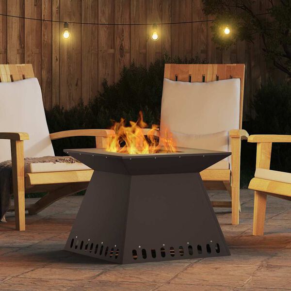 vidaXL Fire Pit Black 60 x 60 x 50 cm Cold-rolled steel