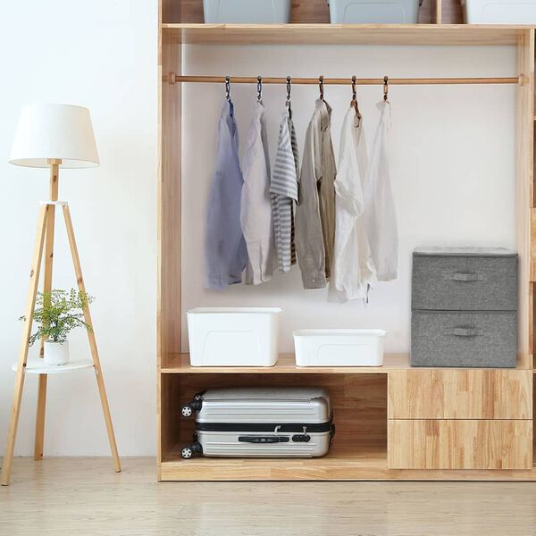 vidaXL Storage Box Set of 2 Gray