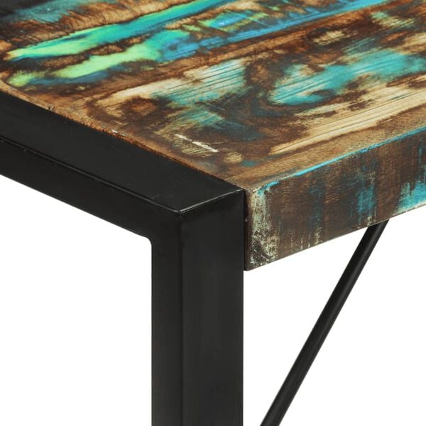 vidaXL Dining Table Multicolour Solid reclaimed wood, powder-coated steel