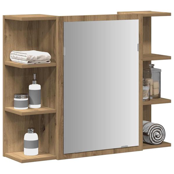vidaXL Mirror Cabinet Artisan Oak Engineered Wood, Acrylic Medium