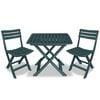 vidaXL Garden Furniture Set Green Plastic Small Foldable Bistro Set