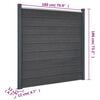 vidaXL Fence Panel Set Gray 207.1"x73.2" WPC