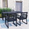 vidaXL Dining Set Black PVC rattan, powder-coated steel, glass Set
