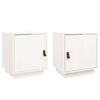 vidaXL Bedside Cabinet Set of 2 White Solid pine wood Medium