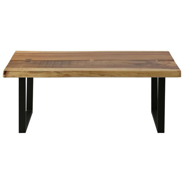vidaXL Coffee Table Natural wood and black