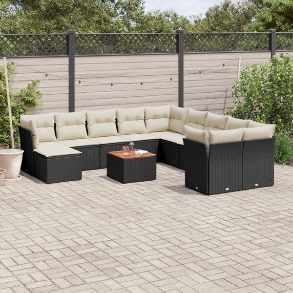 vidaXL Garden Sofa Set Black