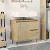 vidaXL Bathroom Cabinet Sonoma oak Engineered wood, iron Medium