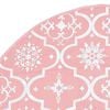 vidaXL Christmas Tree Skirt Pink 100% polyester Large Foldable