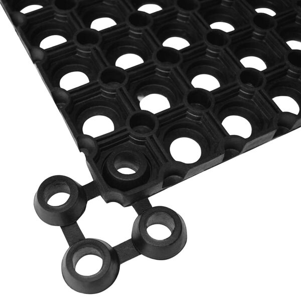 vidaXL Mat Connector Black Rubber Small Non-slip Mat Connector