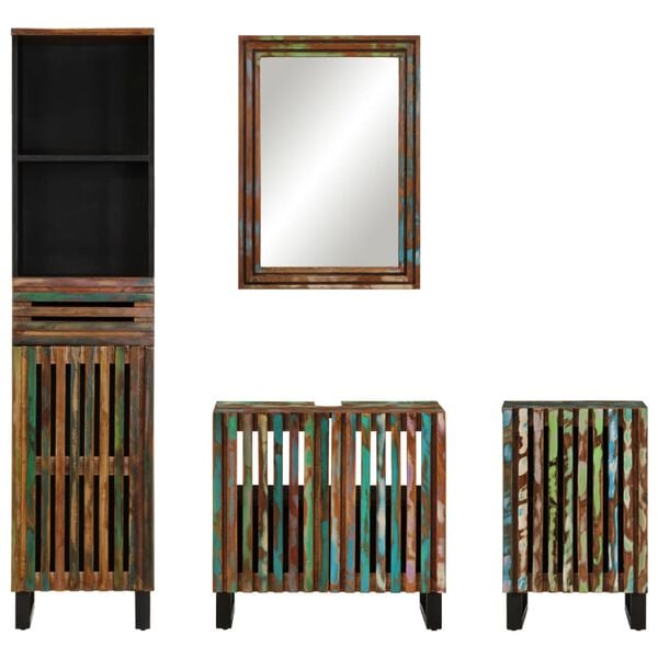 vidaXL Bathroom Furniture Set Natural Wood