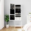 vidaXL Mirror Jewelry Cabinet White Engineered wood Full Length
