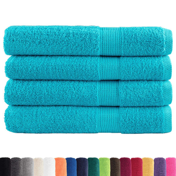 vidaXL Towel Set of 4 Turquoise 100% Cotton XXL Towel Rectangular