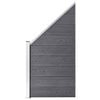 vidaXL WPC Fence Set 1 Square + 1 Slanted 107.5"x73.2" Gray