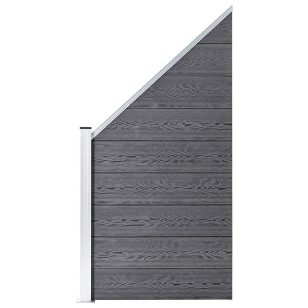 vidaXL WPC Fence Set 1 Square + 1 Slanted 107.5"x73.2" Gray