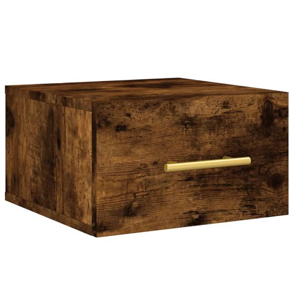 vidaXL Wall-mounted Bedside Cabinet Smoked Oak Engineered Wood