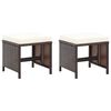 vidaXL Garden Chair And Stool Set of 4 Brown PE rattan Medium Durable