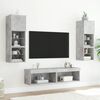 vidaXL 6 Piece TV Wall Units with LED Concrete Gray Engineered Wood