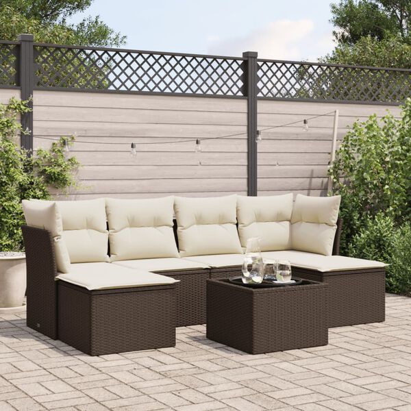 vidaXL Garden Sofa Set Brown Cubic