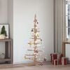 vidaXL Wooden Christmas Tree Natural Wood Solid Pine Wood 59.1 in