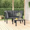 vidaXL Garden Lounge Set Black, Dark Gray Poly Rattan Modular