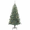 vidaXL Artificial Christmas Tree 300 LEDs&Ball Set&Flocked Snow 82.7"