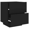 vidaXL Bedside Cabinet Black Engineered wood Medium Modern