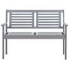vidaXL Bench Grey Solid eucalyptus wood Medium Ergonomic Bench