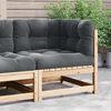 vidaXL Wooden Corner Sofa Anthracite Solid pine wood, 100% polyester
