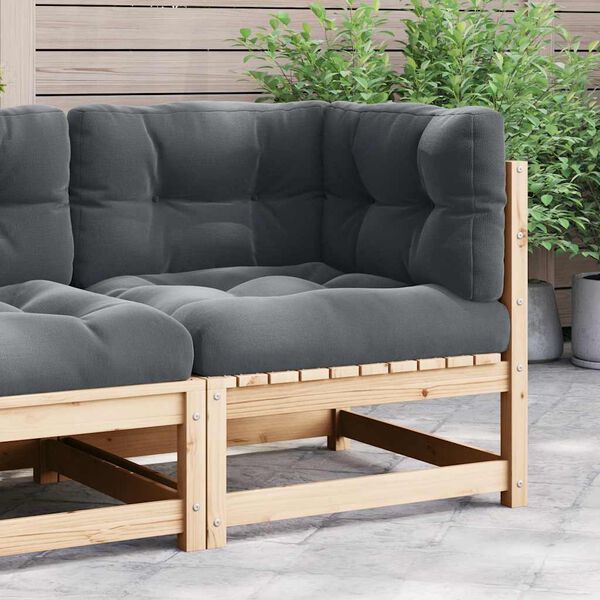 vidaXL Wooden Corner Sofa Anthracite Solid pine wood, 100% polyester