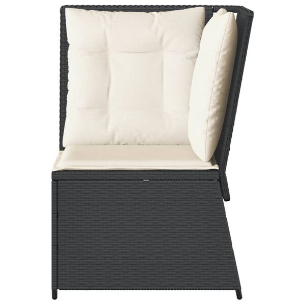 vidaXL Patio Sofa Black, Cream White