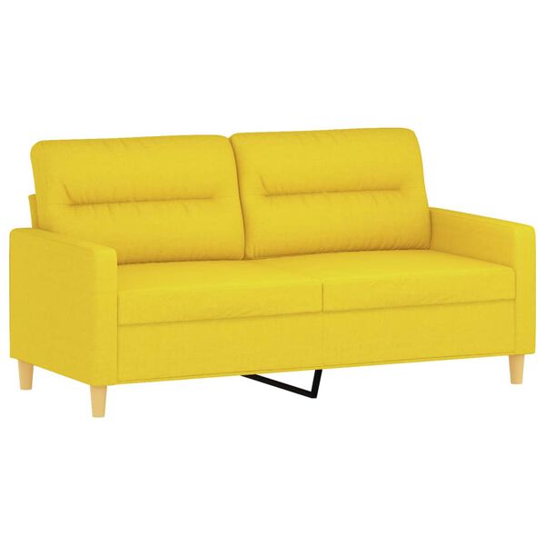 vidaXL Sofa Set Light Yellow Fabric (100% polyester) 2-Seater Sofa Set