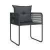 vidaXL Garden Dining Set Black Powder-coated steel, glass, PE rattan Large