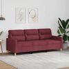 vidaXL 3-seater Sofa Wine Red Fabric (100% polyester), metal, textilene