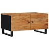 vidaXL Coffee Table Natural wood and black Solid acacia wood Medium