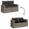 vidaXL Garden Sofa Set Grey and Dark Grey PE Rattan Large
