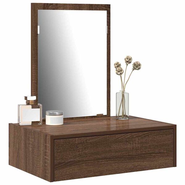 vidaXL Dressing Table Brown 23.62 x 15.75 x 27.56 in Engineered Wood