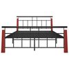 vidaXL Bed Frame Black, Dark Oak Powder-coated metal, solid oak wood
