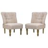 vidaXL Armchair Set of 2 Cream Polyester, Solid wood Medium